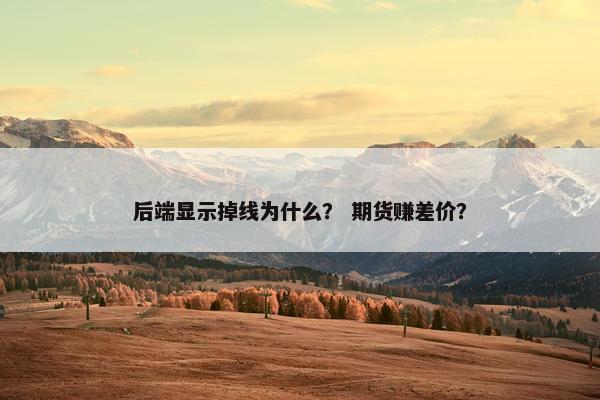 后端显示掉线为什么？ 期货赚差价？