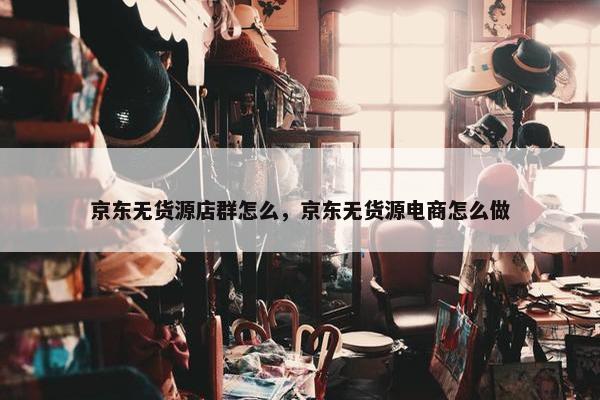 京东无货源店群怎么，京东无货源电商怎么做