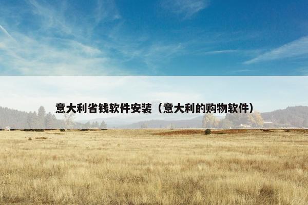意大利省钱软件安装（意大利的购物软件）