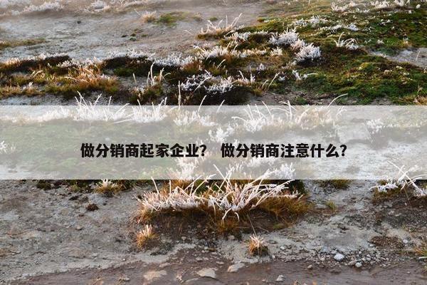 做分销商起家企业？ 做分销商注意什么？