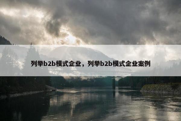 列举b2b模式企业，列举b2b模式企业案例