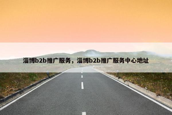 淄博b2b推广服务，淄博b2b推广服务中心地址