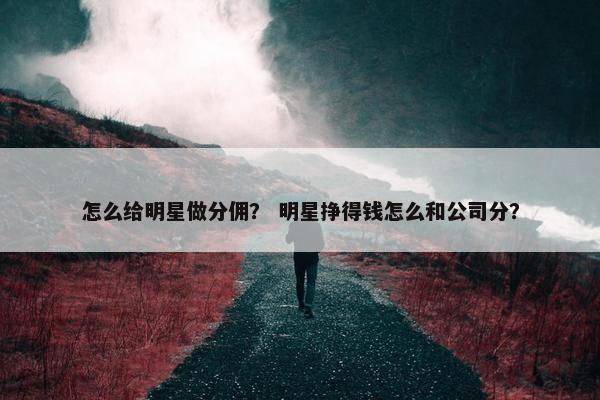 怎么给明星做分佣？ 明星挣得钱怎么和公司分？