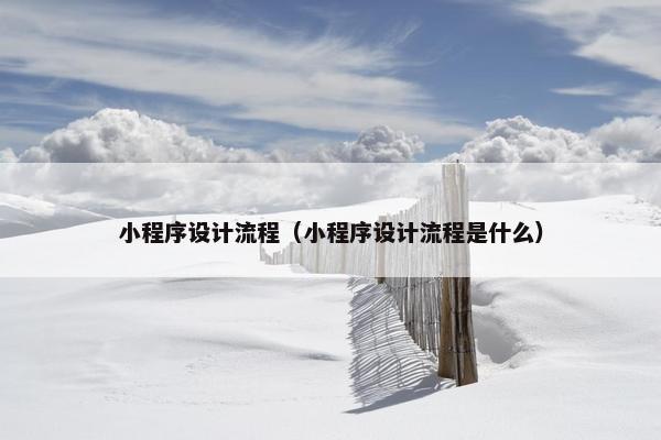 小程序设计流程（小程序设计流程是什么）