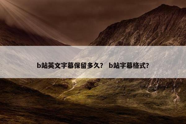 b站英文字幕保留多久？ b站字幕格式？