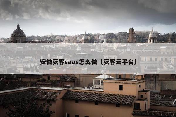 安徽获客saas怎么做（获客云平台）