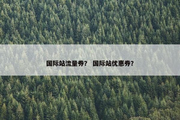 国际站流量券？ 国际站优惠券？