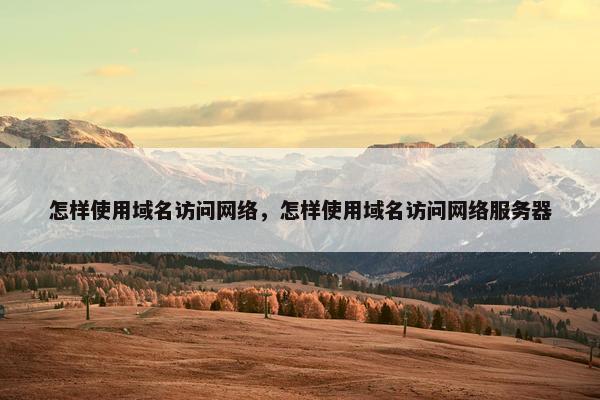 怎样使用域名访问网络，怎样使用域名访问网络服务器
