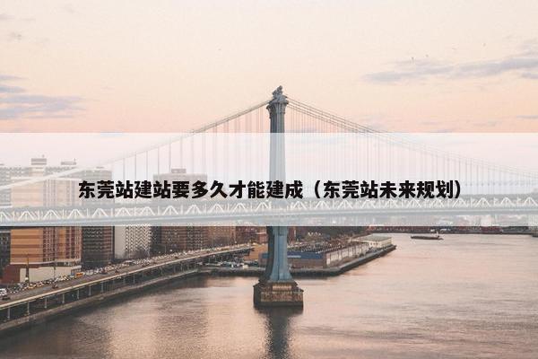 东莞站建站要多久才能建成（东莞站未来规划）