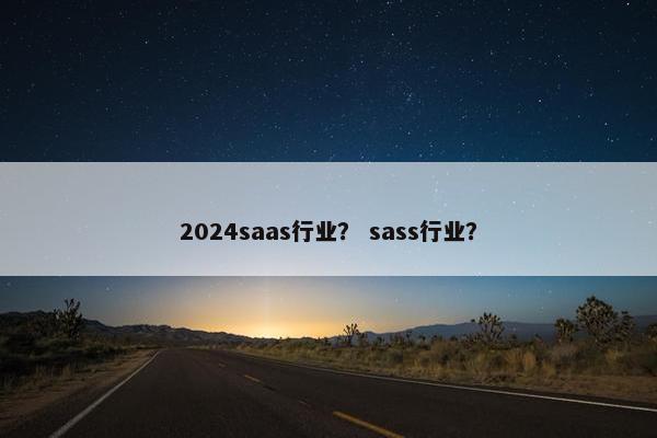 2024saas行业？ sass行业？