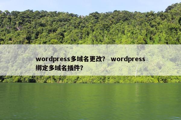wordpress多域名更改？ wordpress绑定多域名插件？