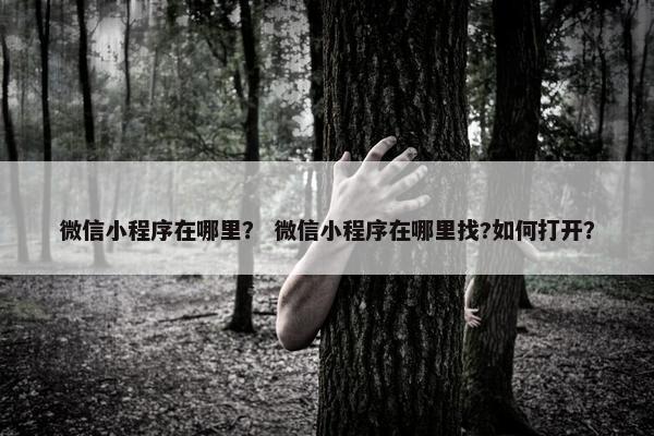 微信小程序在哪里？ 微信小程序在哪里找?如何打开？