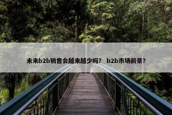 未来b2b销售会越来越少吗？ b2b市场前景？