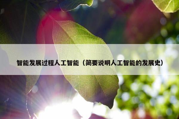 智能发展过程人工智能（简要说明人工智能的发展史）