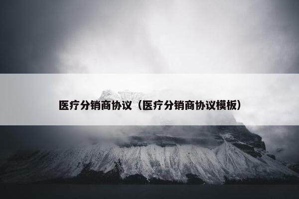 医疗分销商协议（医疗分销商协议模板）