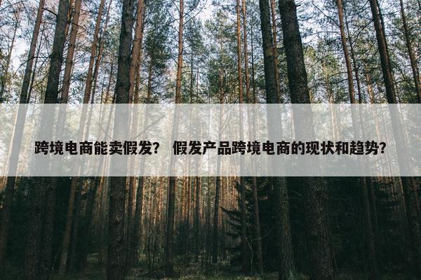 跨境电商能卖假发？ 假发产品跨境电商的现状和趋势？