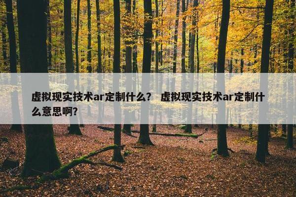 虚拟现实技术ar定制什么？ 虚拟现实技术ar定制什么意思啊？