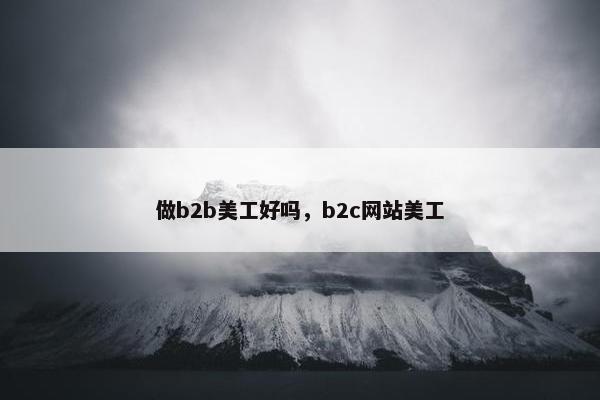 做b2b美工好吗，b2c网站美工