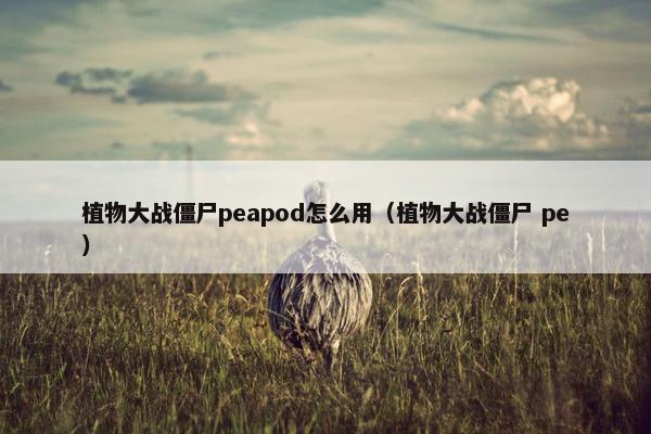 植物大战僵尸peapod怎么用（植物大战僵尸 pe）