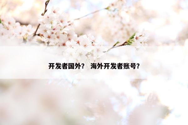 开发者国外？ 海外开发者账号？