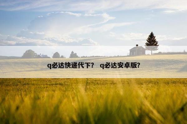 q必达快递代下？ q必达安卓版？