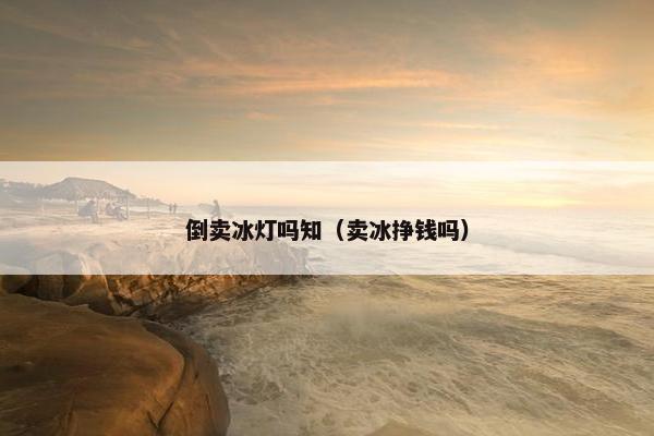 倒卖冰灯吗知（卖冰挣钱吗）