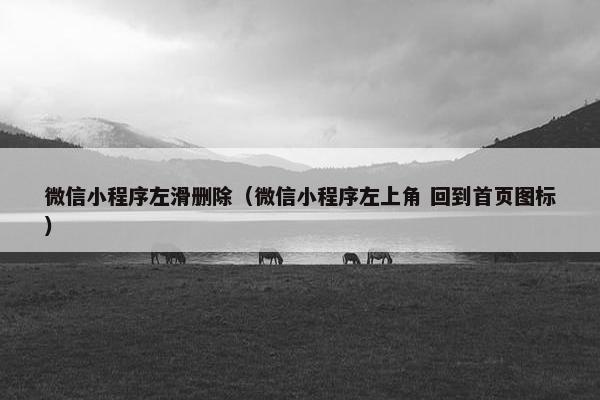 微信小程序左滑删除（微信小程序左上角 回到首页图标）