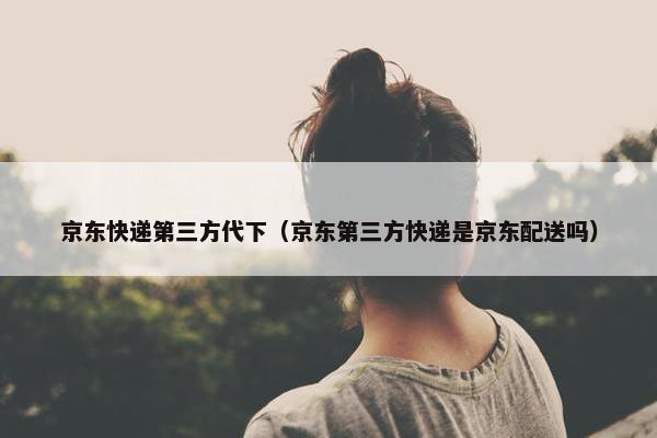 京东快递第三方代下（京东第三方快递是京东配送吗）
