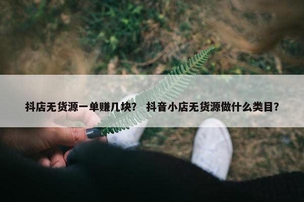抖店无货源一单赚几块？ 抖音小店无货源做什么类目？