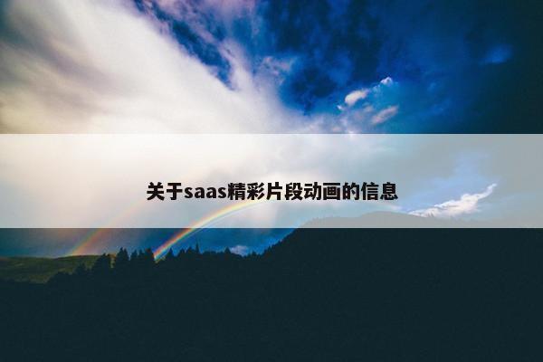 关于saas精彩片段动画的信息