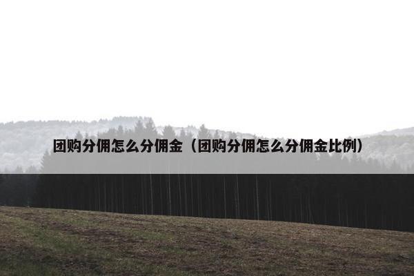 团购分佣怎么分佣金（团购分佣怎么分佣金比例）