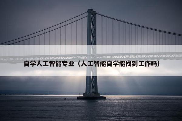 自学人工智能专业（人工智能自学能找到工作吗）