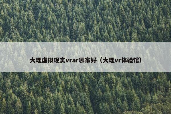 大理虚拟现实vrar哪家好（大理vr体验馆）