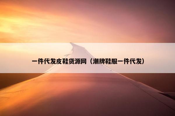 一件代发皮鞋货源网（潮牌鞋服一件代发）