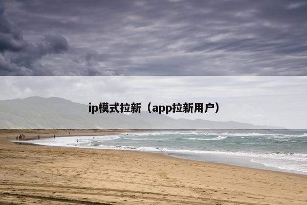 ip模式拉新（app拉新用户）