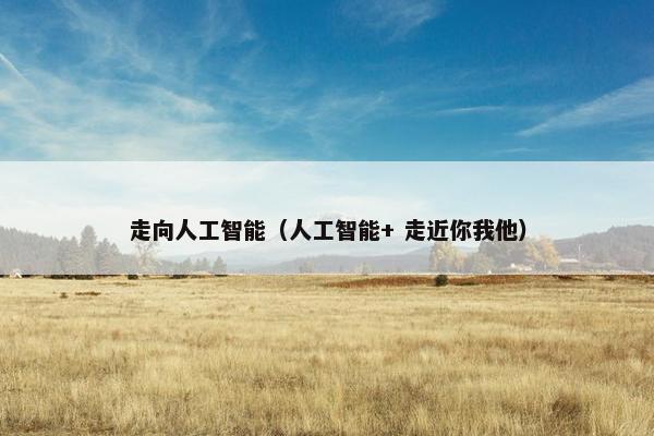 走向人工智能（人工智能+ 走近你我他）
