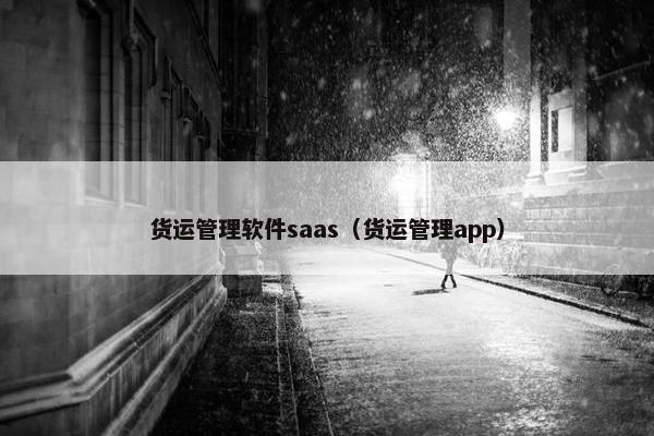 货运管理软件saas（货运管理app）