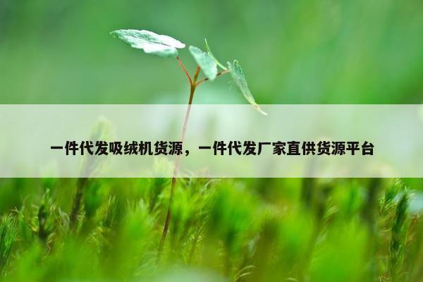 一件代发吸绒机货源，一件代发厂家直供货源平台