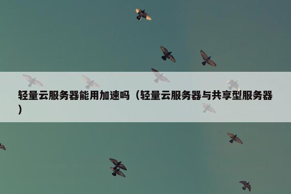 轻量云服务器能用加速吗（轻量云服务器与共享型服务器）