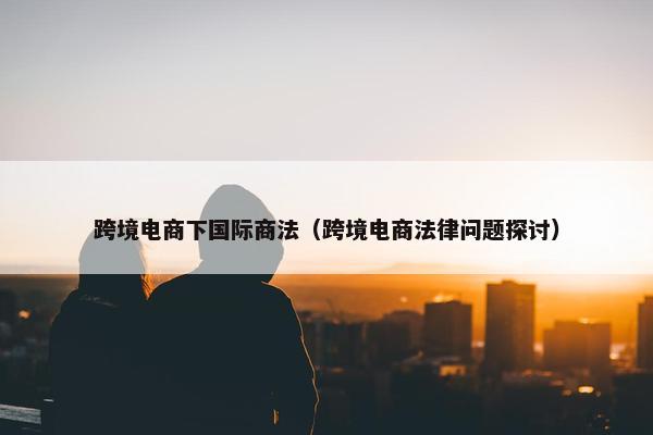 跨境电商下国际商法（跨境电商法律问题探讨）