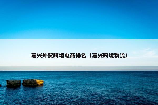 嘉兴外贸跨境电商排名（嘉兴跨境物流）