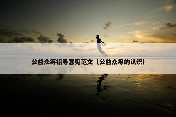 公益众筹指导意见范文（公益众筹的认识）