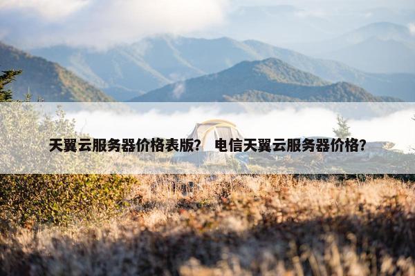 天翼云服务器价格表版？ 电信天翼云服务器价格？