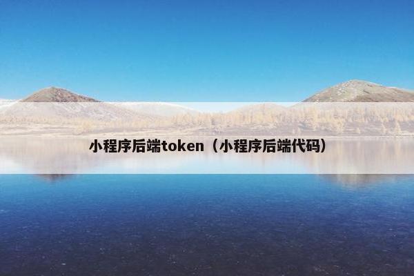 小程序后端token（小程序后端代码）