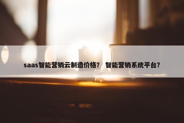 saas智能营销云制造价格？ 智能营销系统平台？
