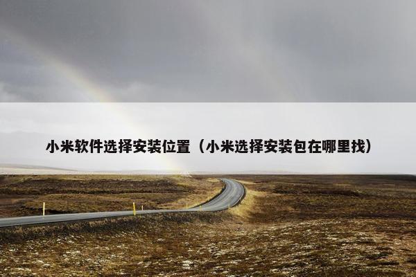 小米软件选择安装位置（小米选择安装包在哪里找）
