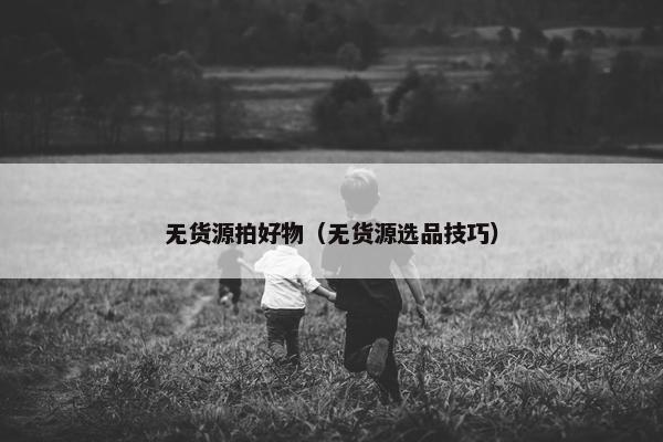 无货源拍好物（无货源选品技巧）