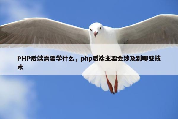 PHP后端需要学什么，php后端主要会涉及到哪些技术