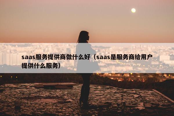 saas服务提供商做什么好（saas是服务商给用户提供什么服务）