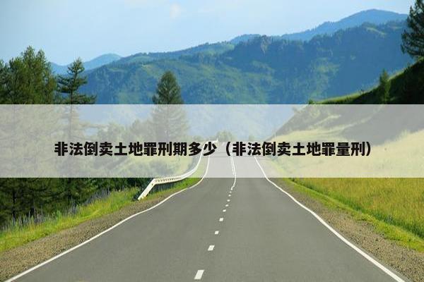 非法倒卖土地罪刑期多少（非法倒卖土地罪量刑）